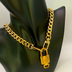 Louis Vuitton Gold Padlock Necklace